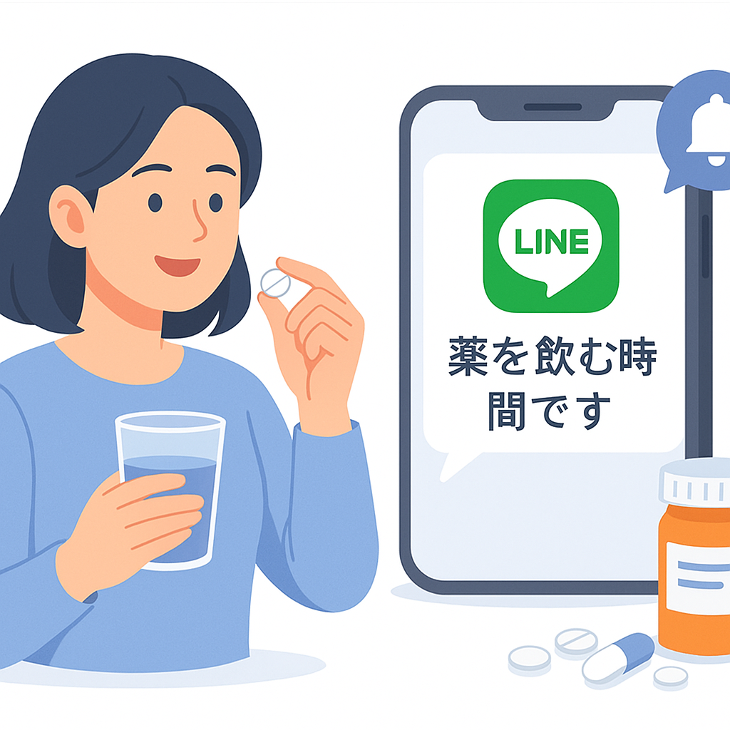 LINE公式を利用したお薬飲み忘れ防止通知機能